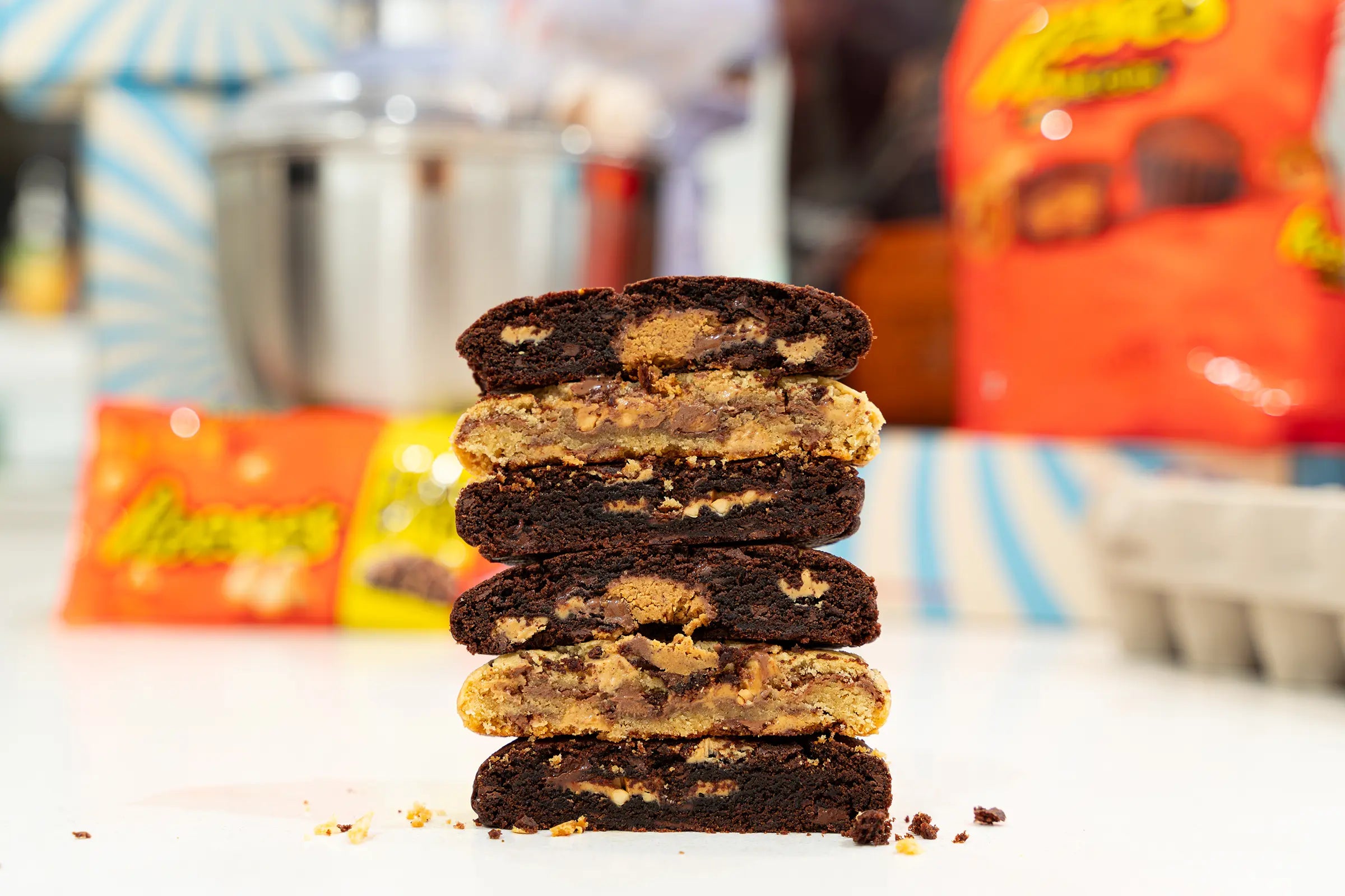 Decadent Reeses Peanut Butter chunky cookie, a fan favorite from Butterfield Cookies, Sydney's top bakery.